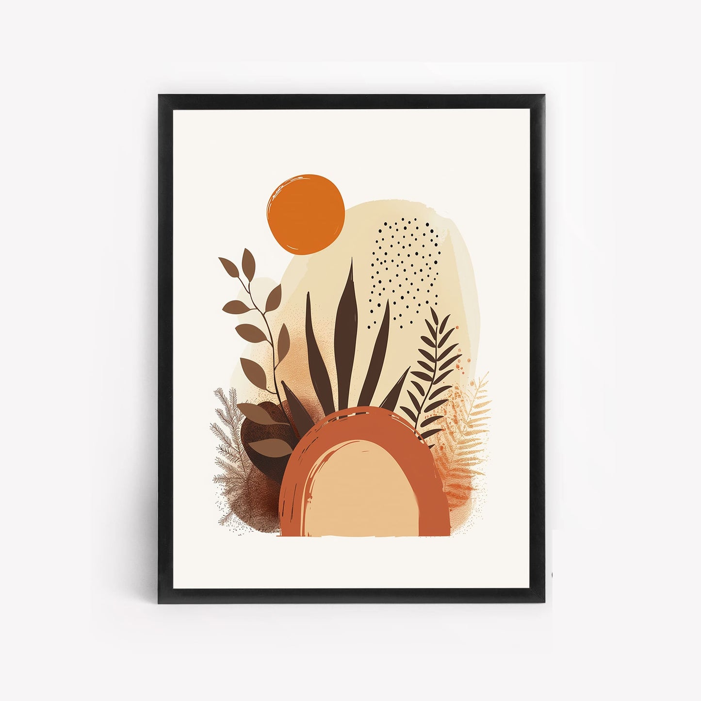 Modern Abstract Nature With Handrawn Elements Wall Art