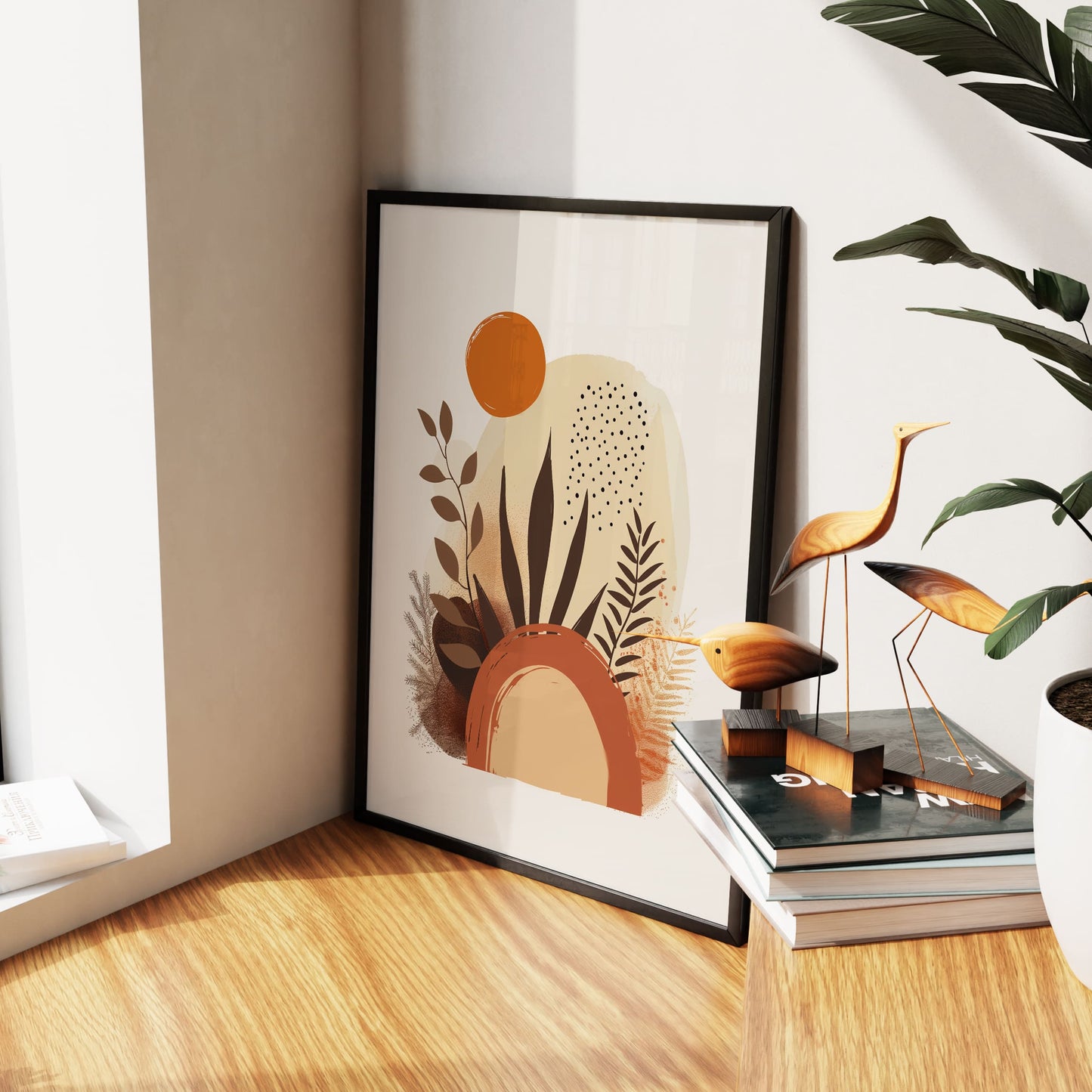 Modern Abstract Nature With Handrawn Elements Wall Art