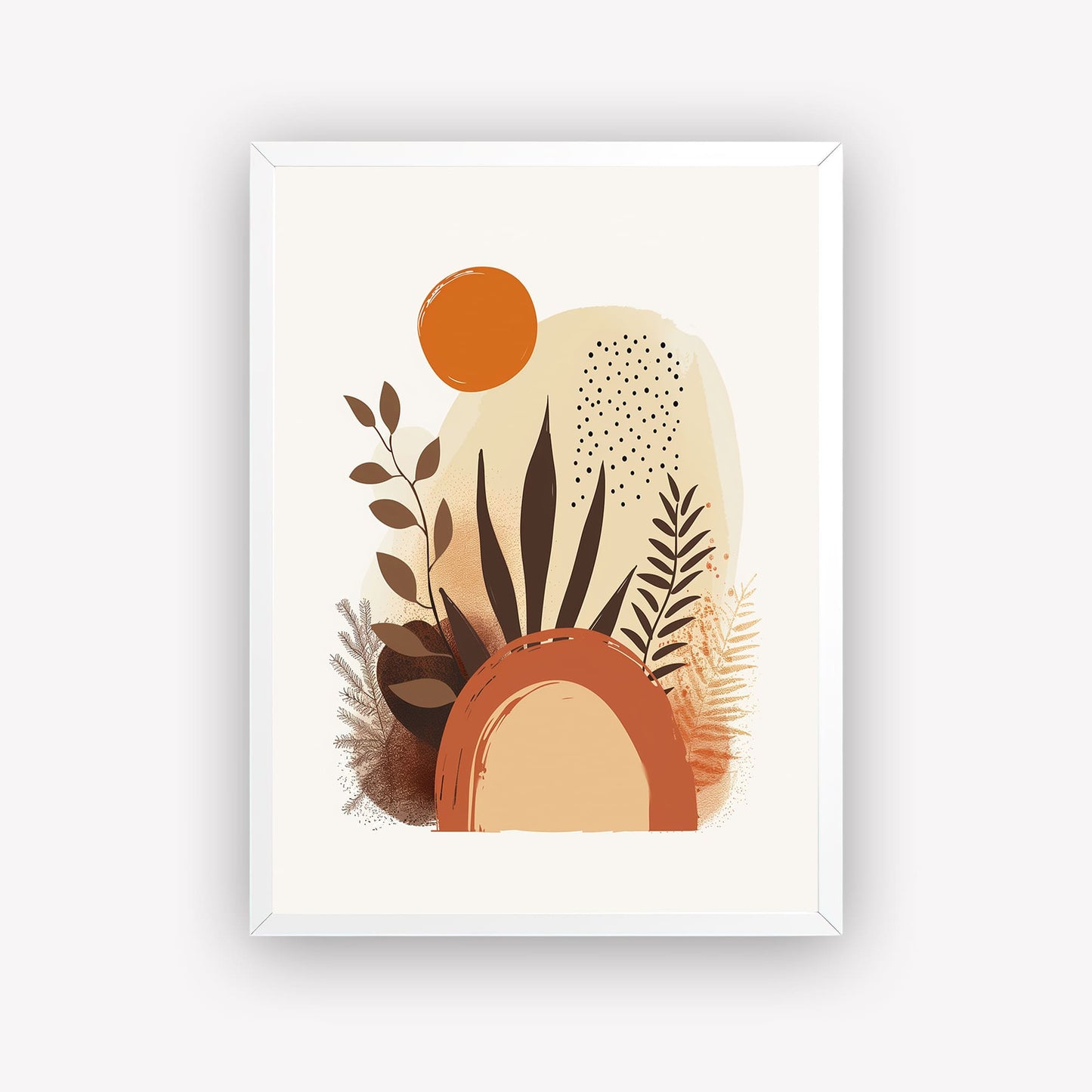 Modern Abstract Nature With Handrawn Elements Wall Art