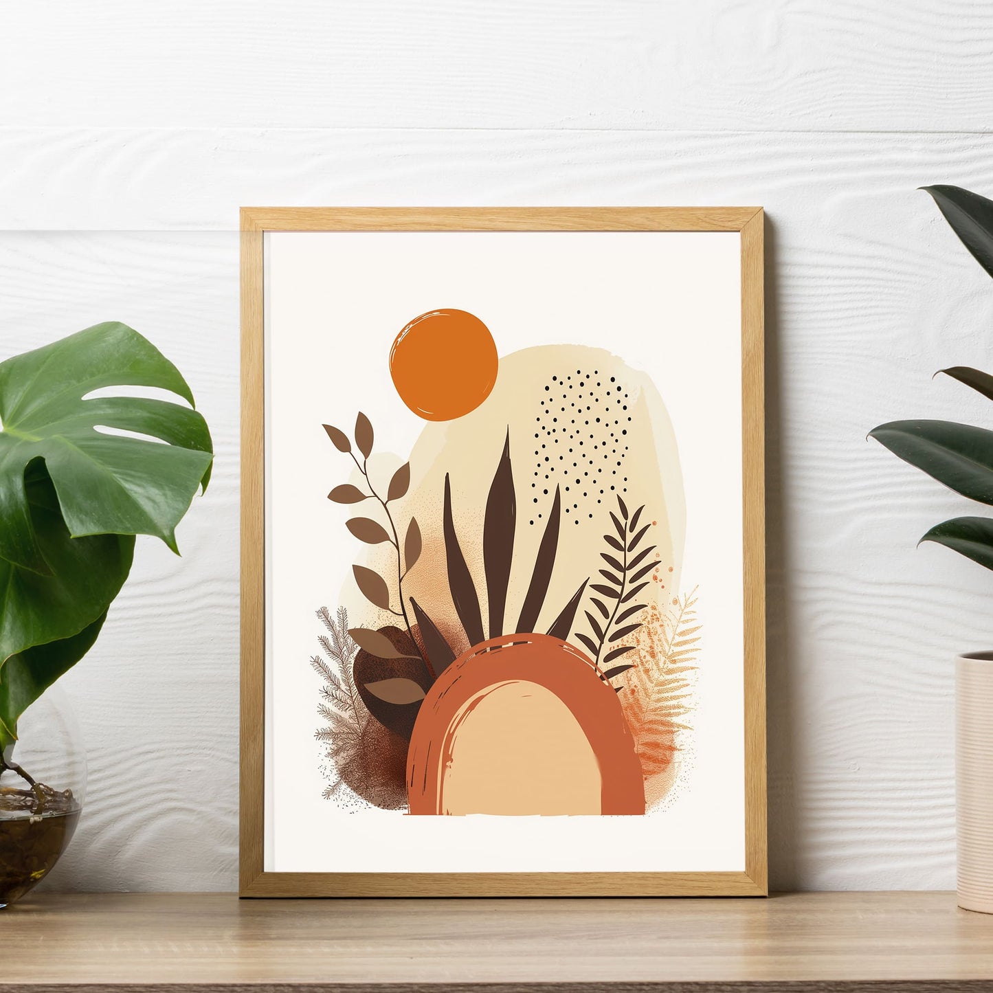 Modern Abstract Nature With Handrawn Elements Wall Art