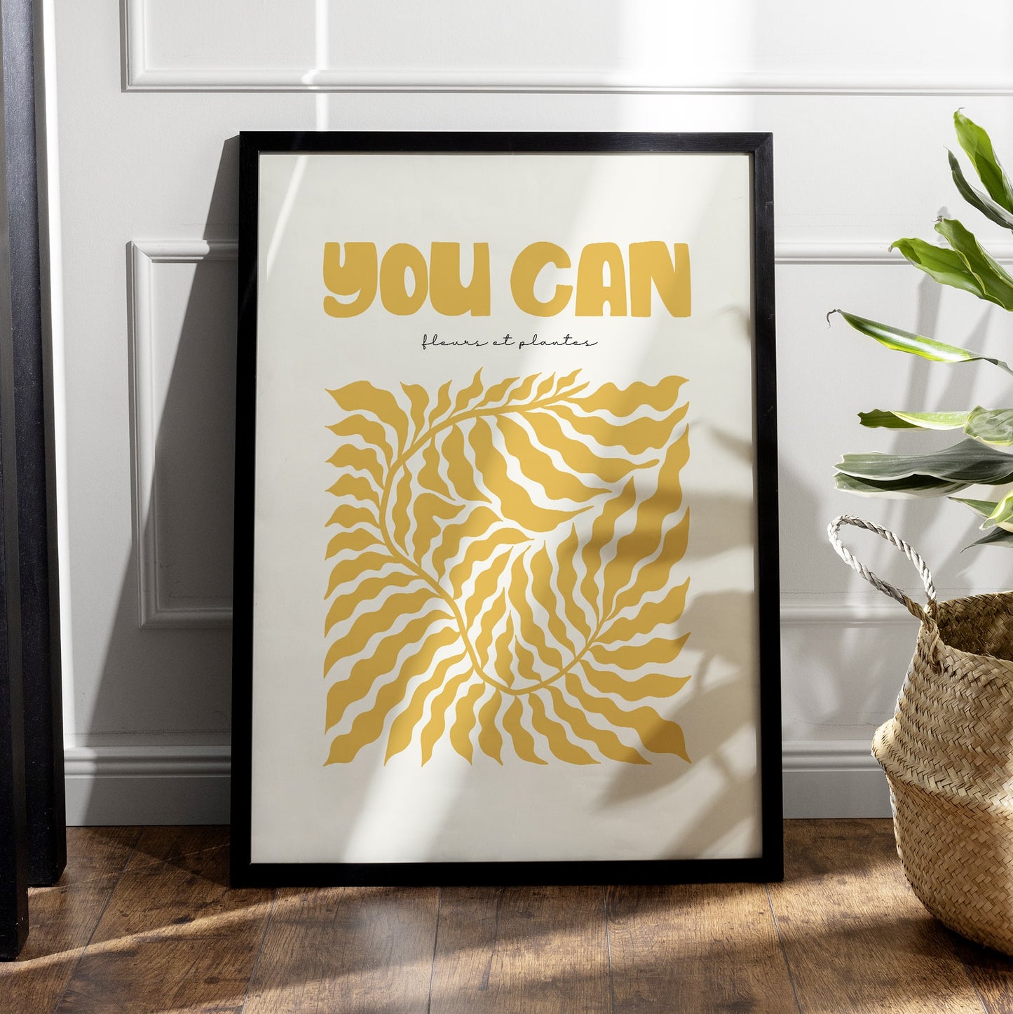 YOU CAN Wall Art Print | Modern Plant Illustration for Office, Bedroom, or Living Room Decor