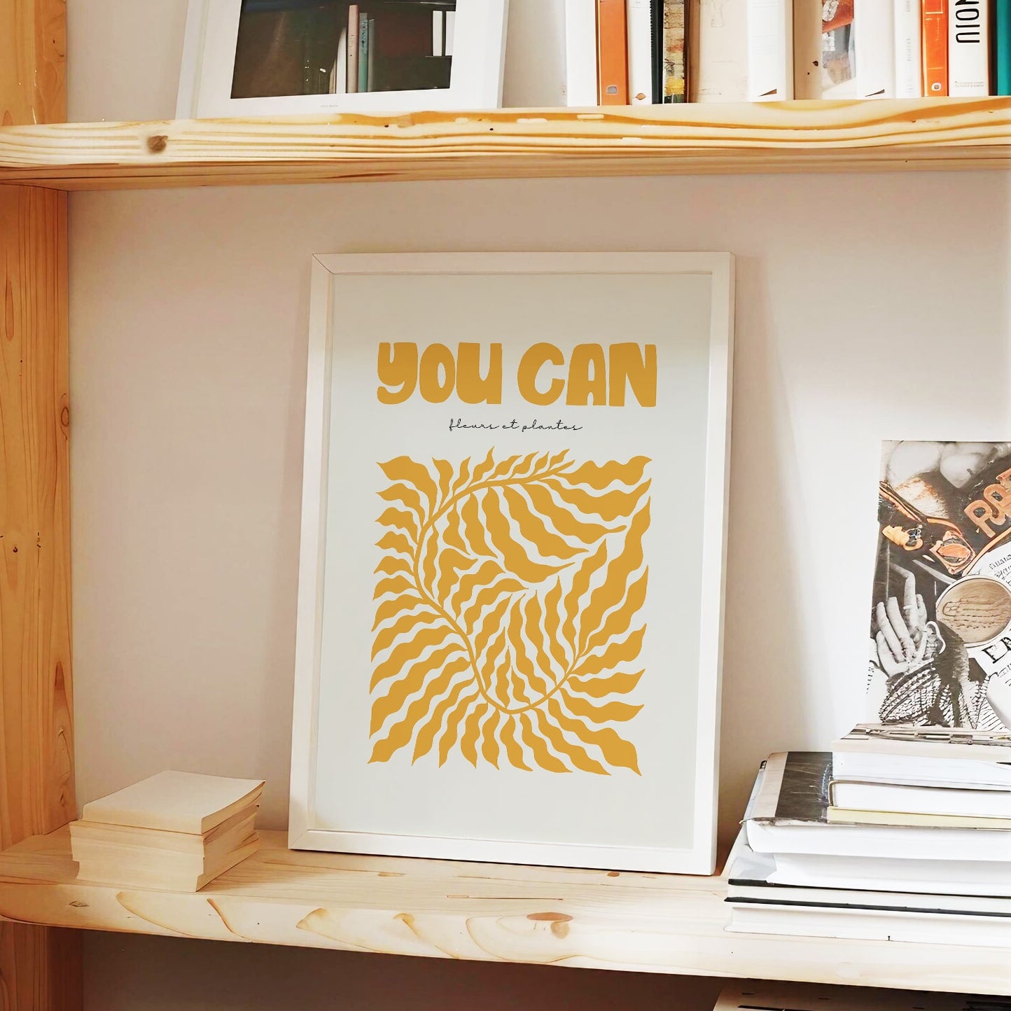 YOU CAN Wall Art Print | Modern Plant Illustration for Office, Bedroom, or Living Room Decor
