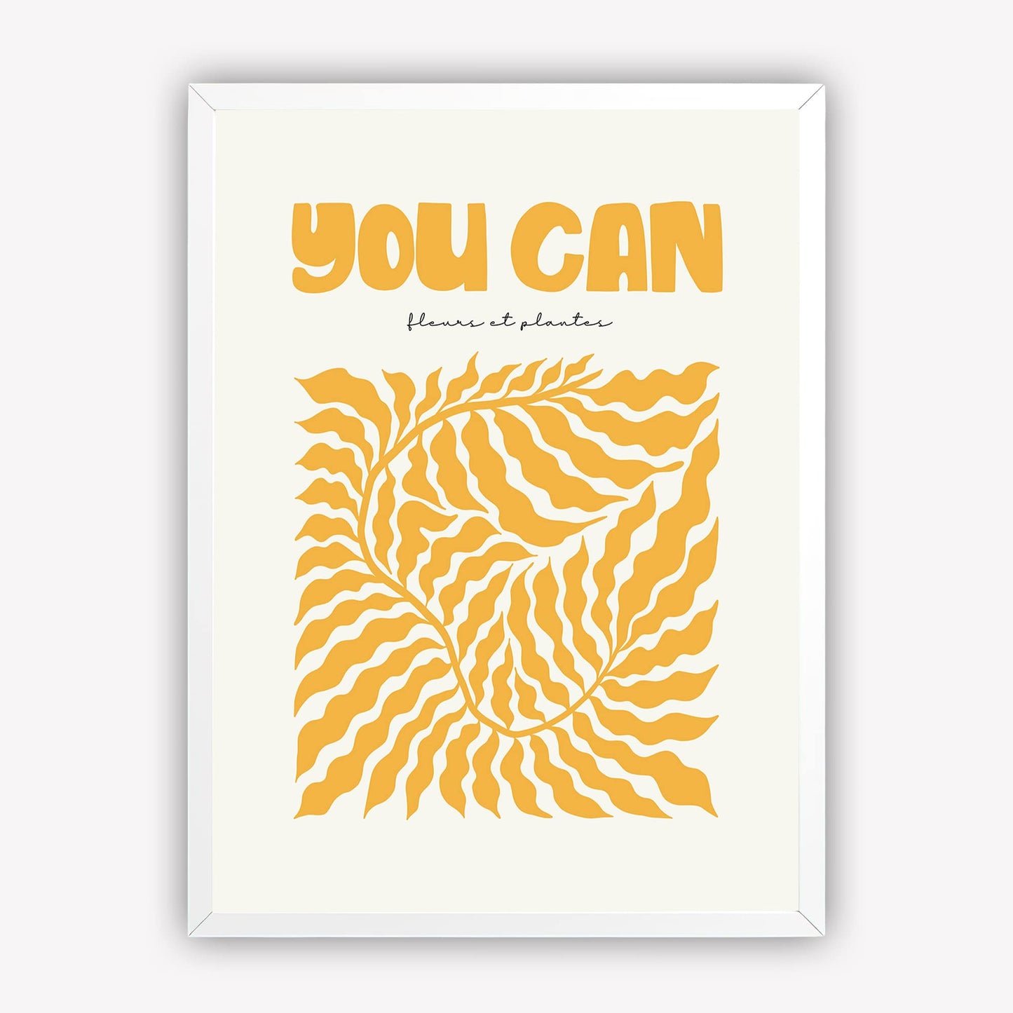 YOU CAN Wall Art Print | Modern Plant Illustration for Office, Bedroom, or Living Room Decor