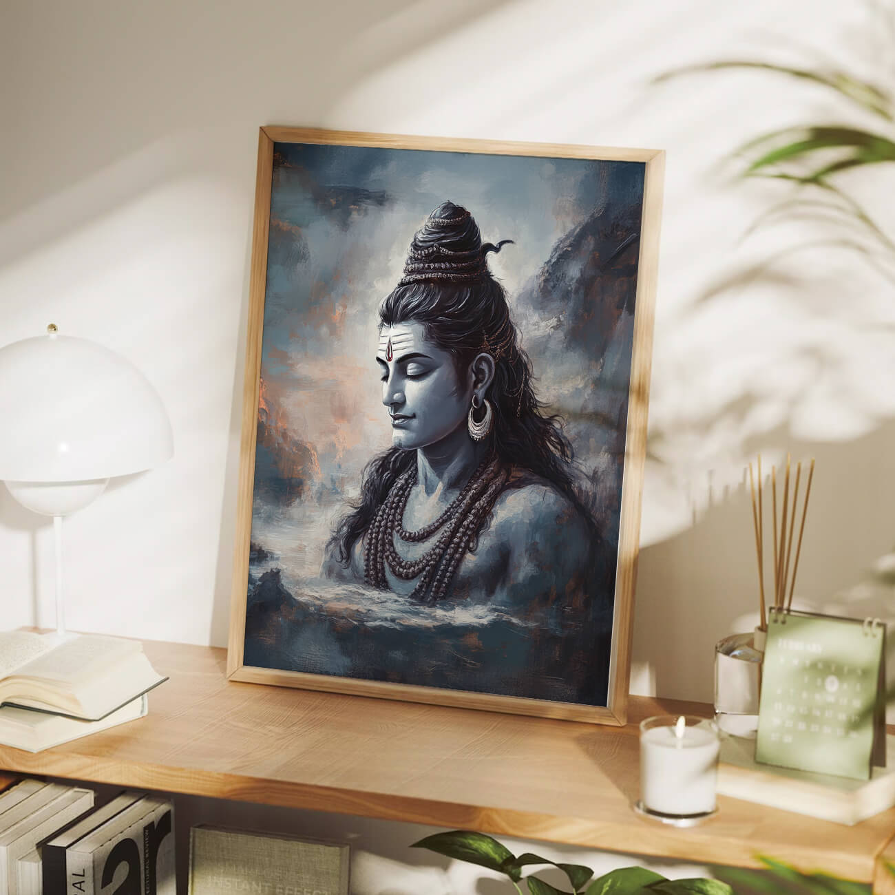 Painting of Lord Shiva in Meditative Pose painting | Spiritual Wall Decor Wall Art