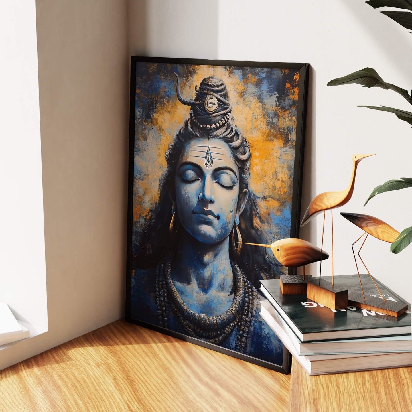 Lord Shiva with Third Eye Painting | Hindu Deity Wall Art | Spiritual Decor
