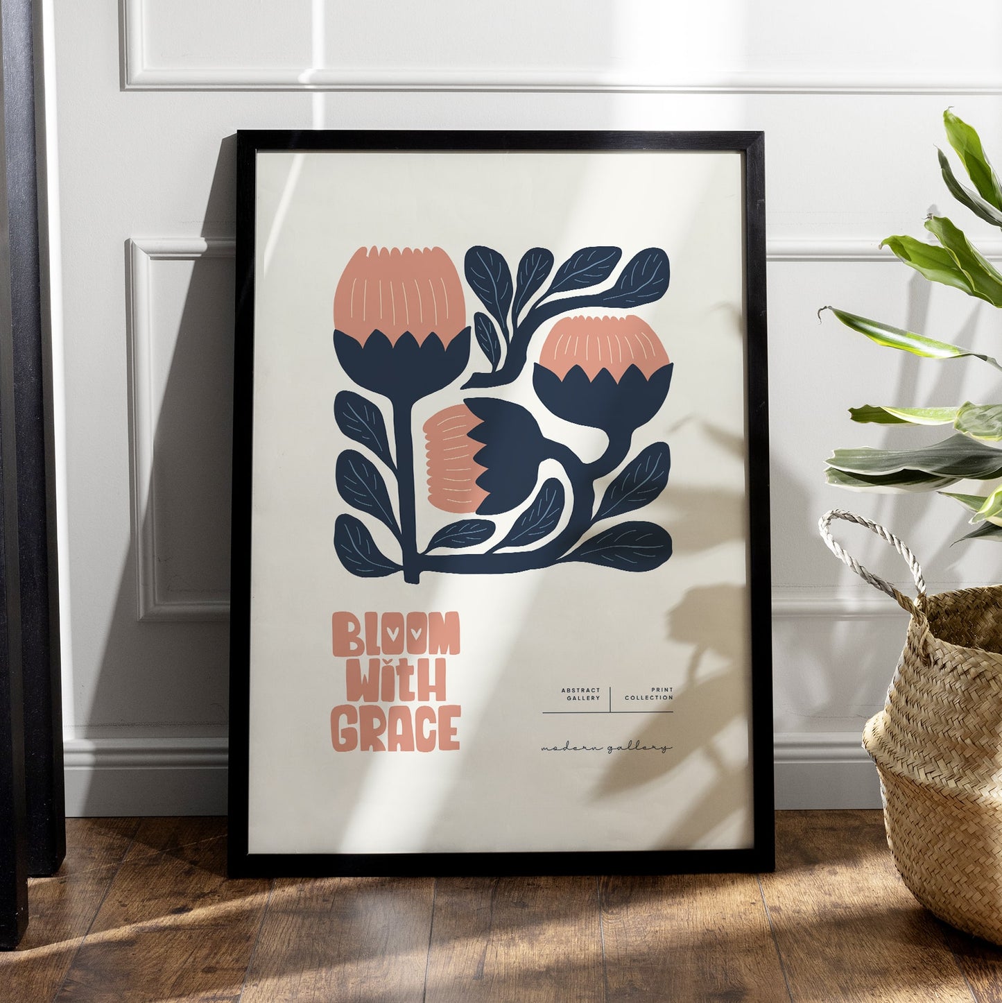 Bloom With Grace, Modern Floral Wall Art | Painting for Home & Office Decom