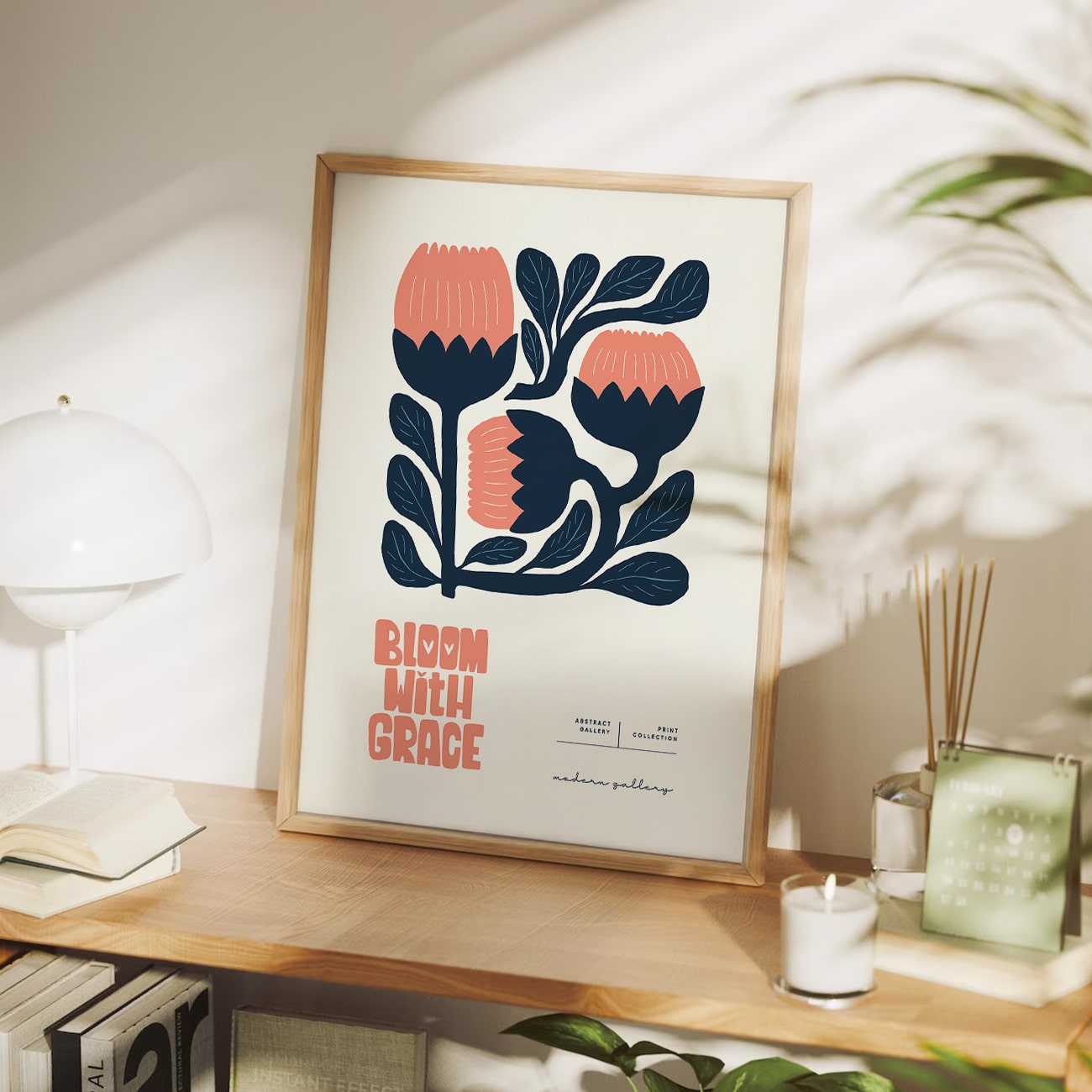 Bloom With Grace, Modern Floral Wall Art | Painting for Home & Office Decom