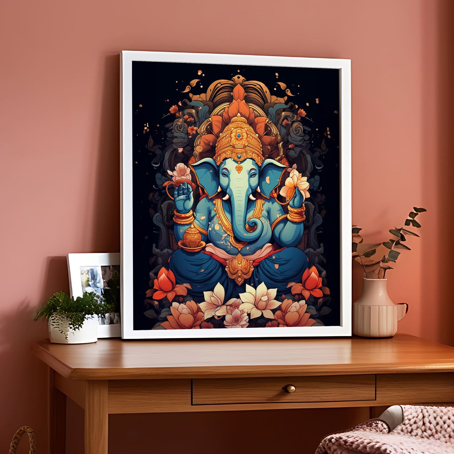 Ganesha Portrait Hindu God Wall Art