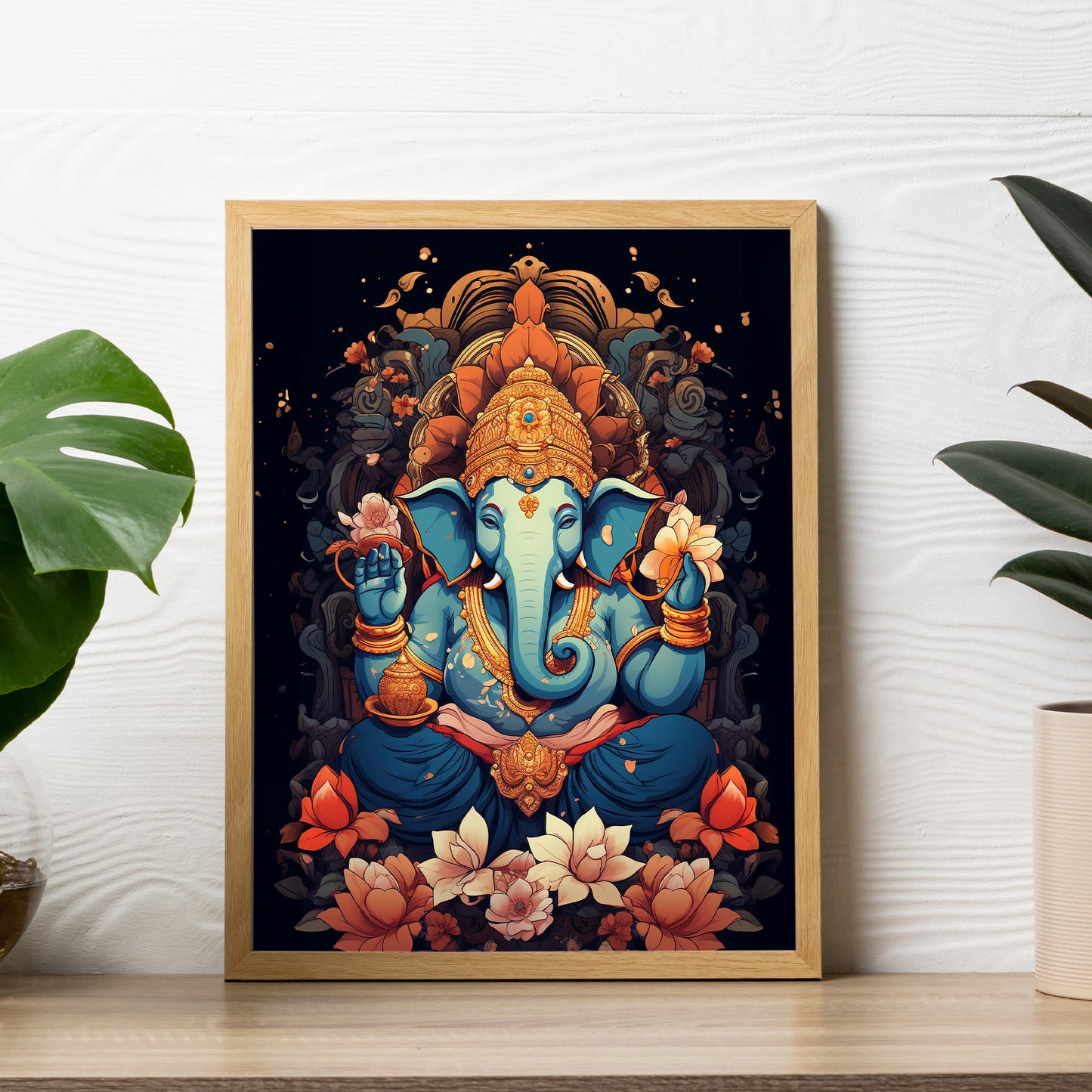 Ganesha Portrait Hindu God Wall Art