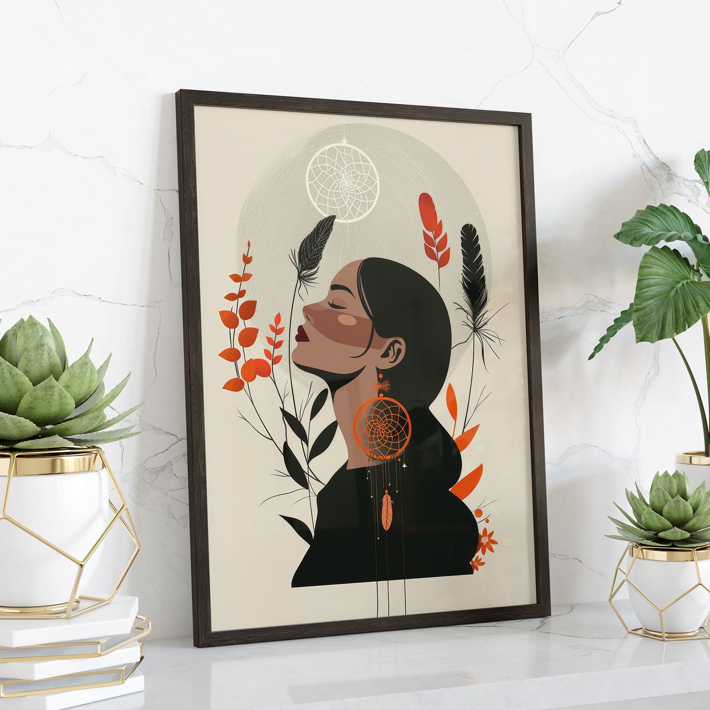 Dreamcatcher Tattoo Woman Wall Art
