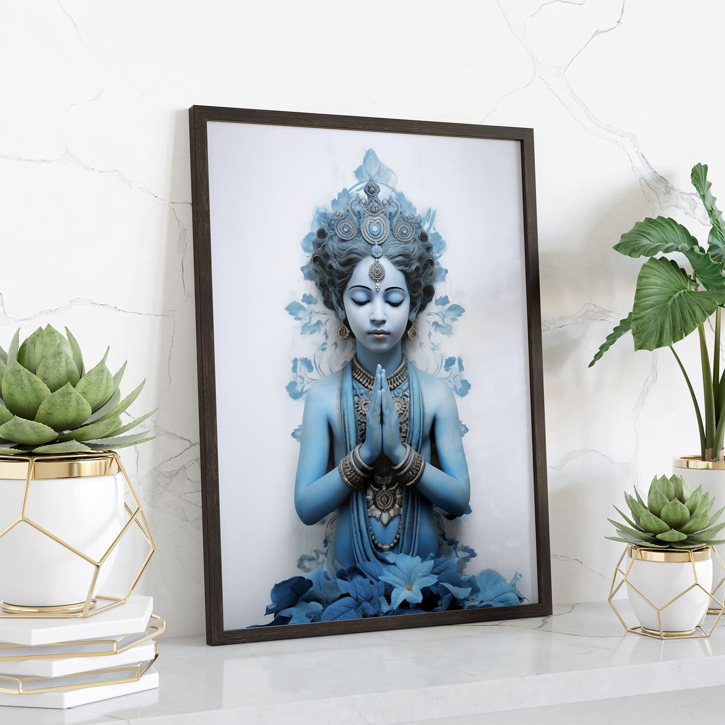 Three Dimensional Representation Krishna Hindu Avatar Wall Art