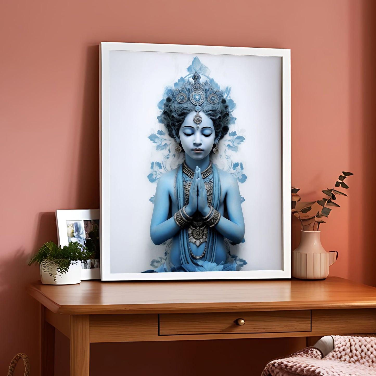 Three Dimensional Representation Krishna Hindu Avatar Wall Art