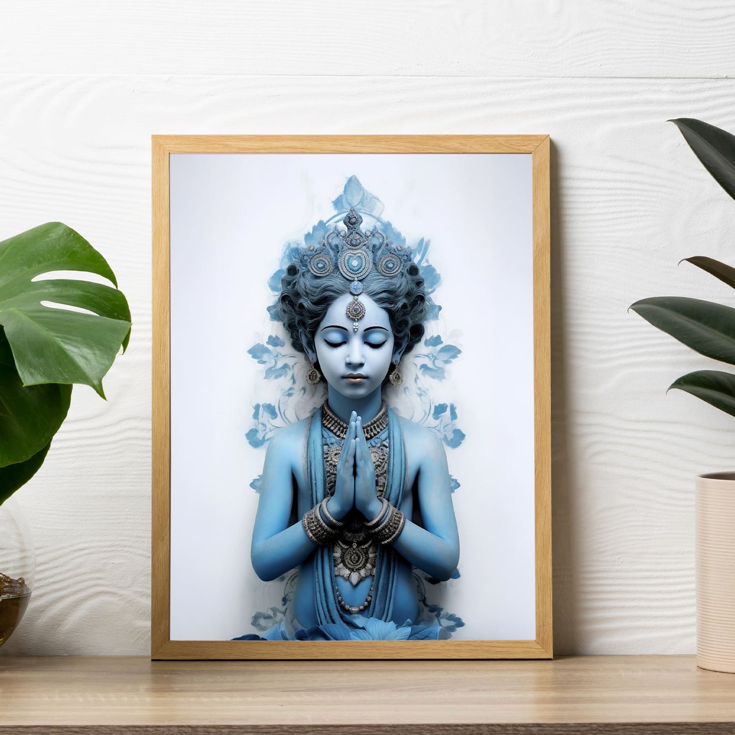 Three Dimensional Representation Krishna Hindu Avatar Wall Art