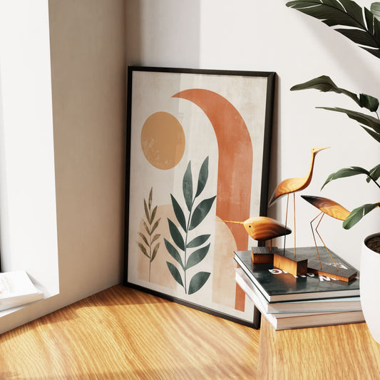 Minimalist Boho Style Abstract Foliage Wall Art