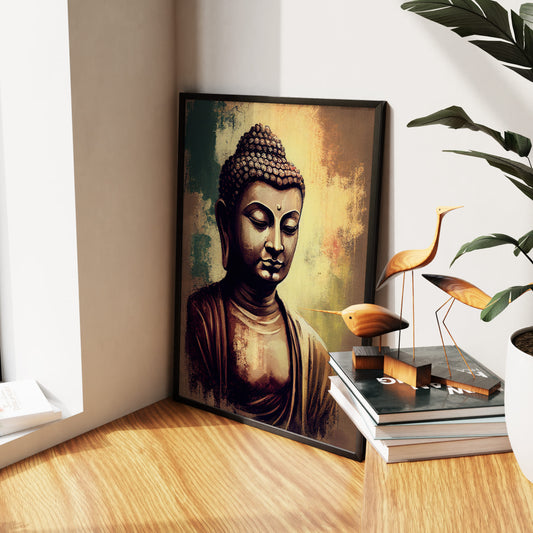 Buddha Statue Oil Painting 2 Wall Art