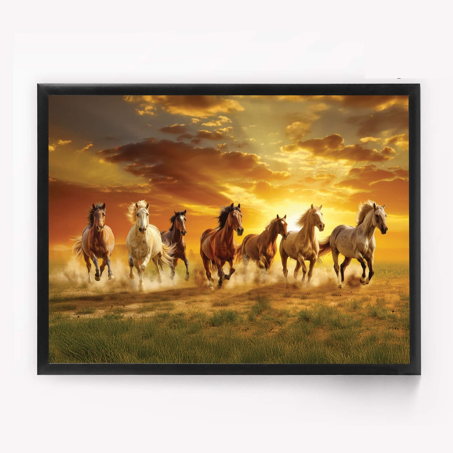 7 Running Horses Painting for Positive Energy, Success for Home & Office Decor