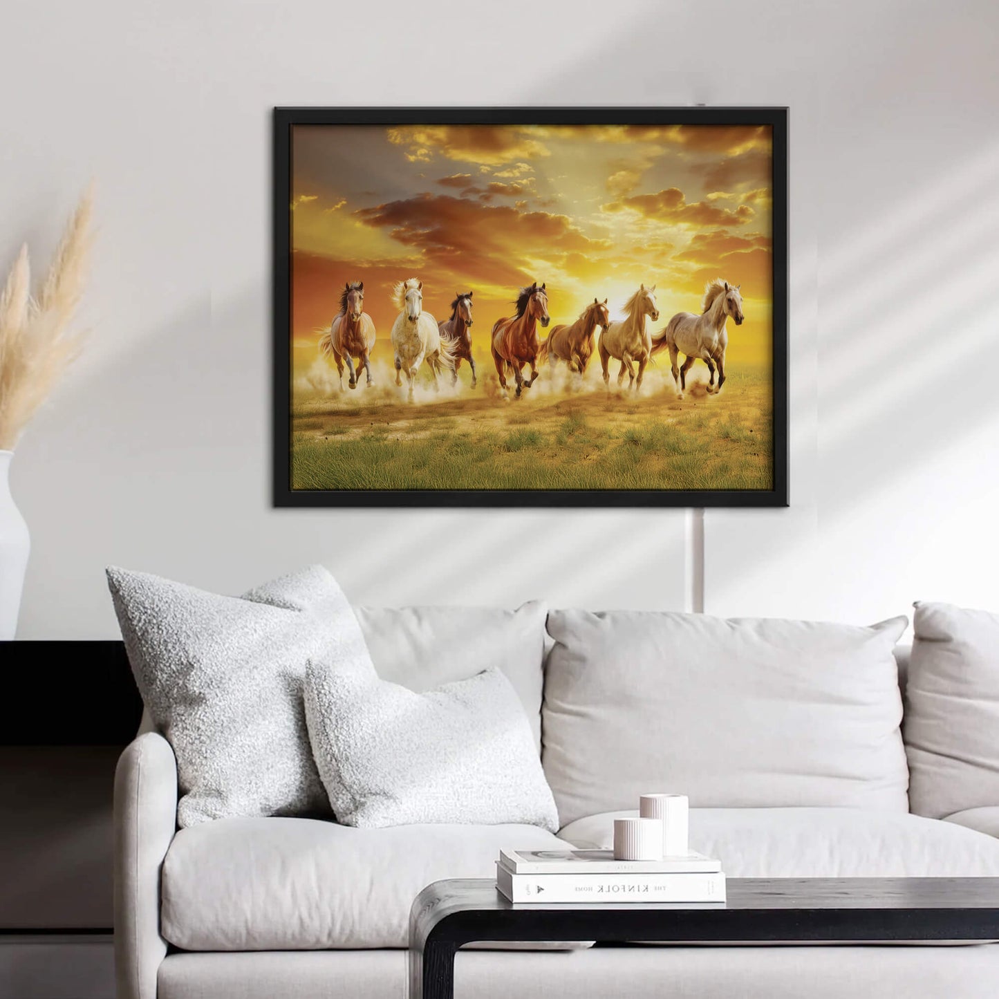 7 Running Horses Painting for Positive Energy, Success for Home & Office Decor