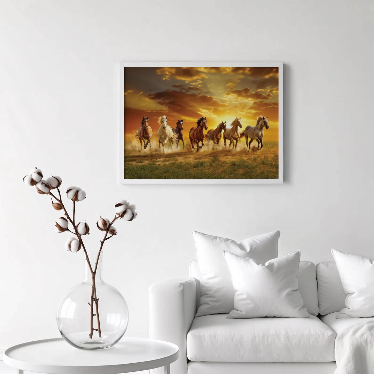 7 Running Horses Painting for Positive Energy, Success for Home & Office Decor