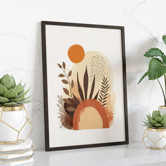 Modern Abstract Nature With Handrawn Elements Wall Art