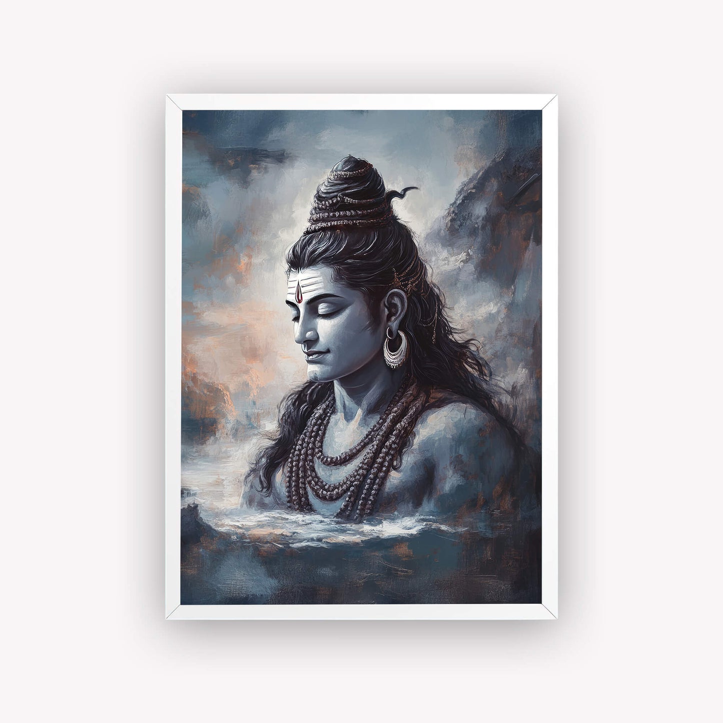 Painting of Lord Shiva in Meditative Pose painting | Spiritual Wall Decor Wall Art