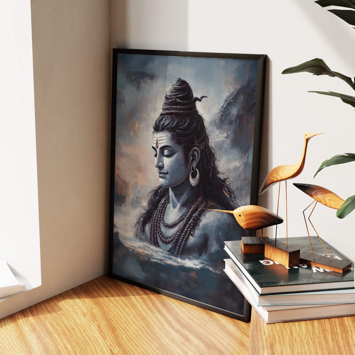 Painting of Lord Shiva in Meditative Pose painting | Spiritual Wall Decor Wall Art