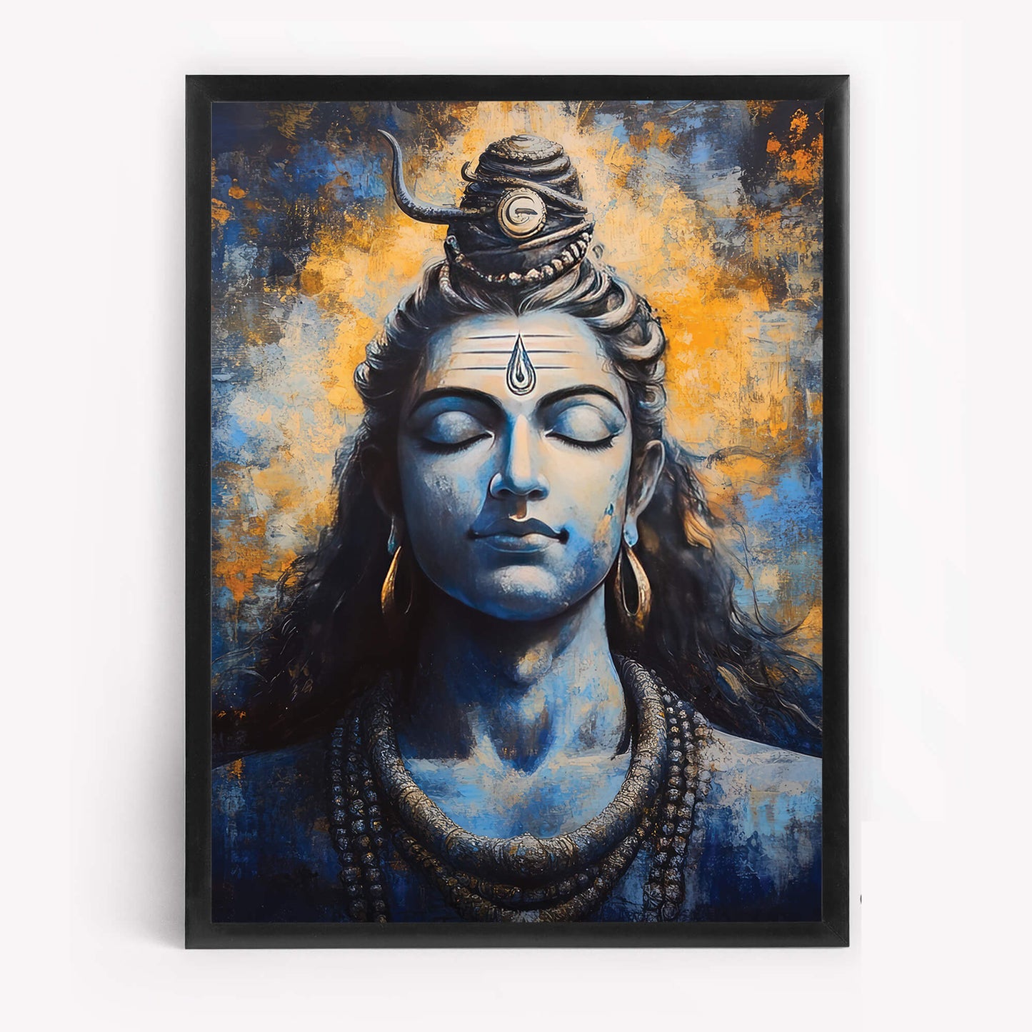 Lord Shiva with Third Eye Painting | Hindu Deity Wall Art | Spiritual Decor