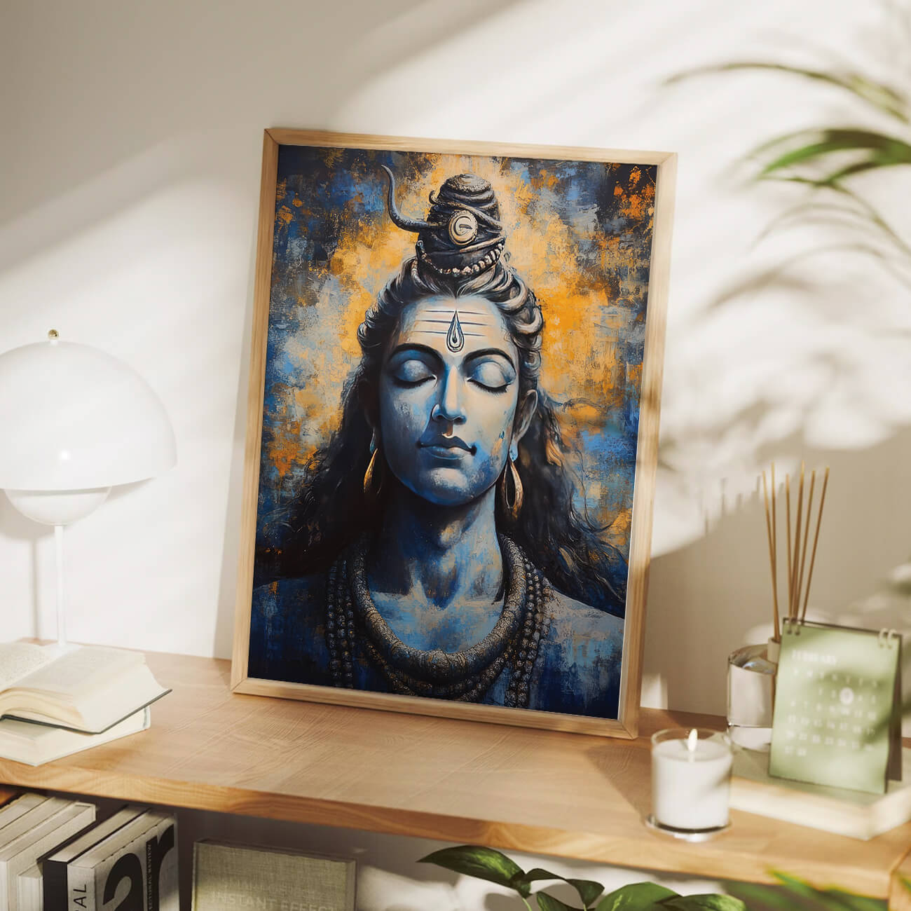 Lord Shiva with Third Eye Painting | Hindu Deity Wall Art | Spiritual Decor