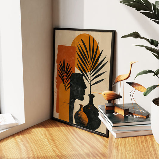 Illustration Digital With Pottery Boho Wall Art