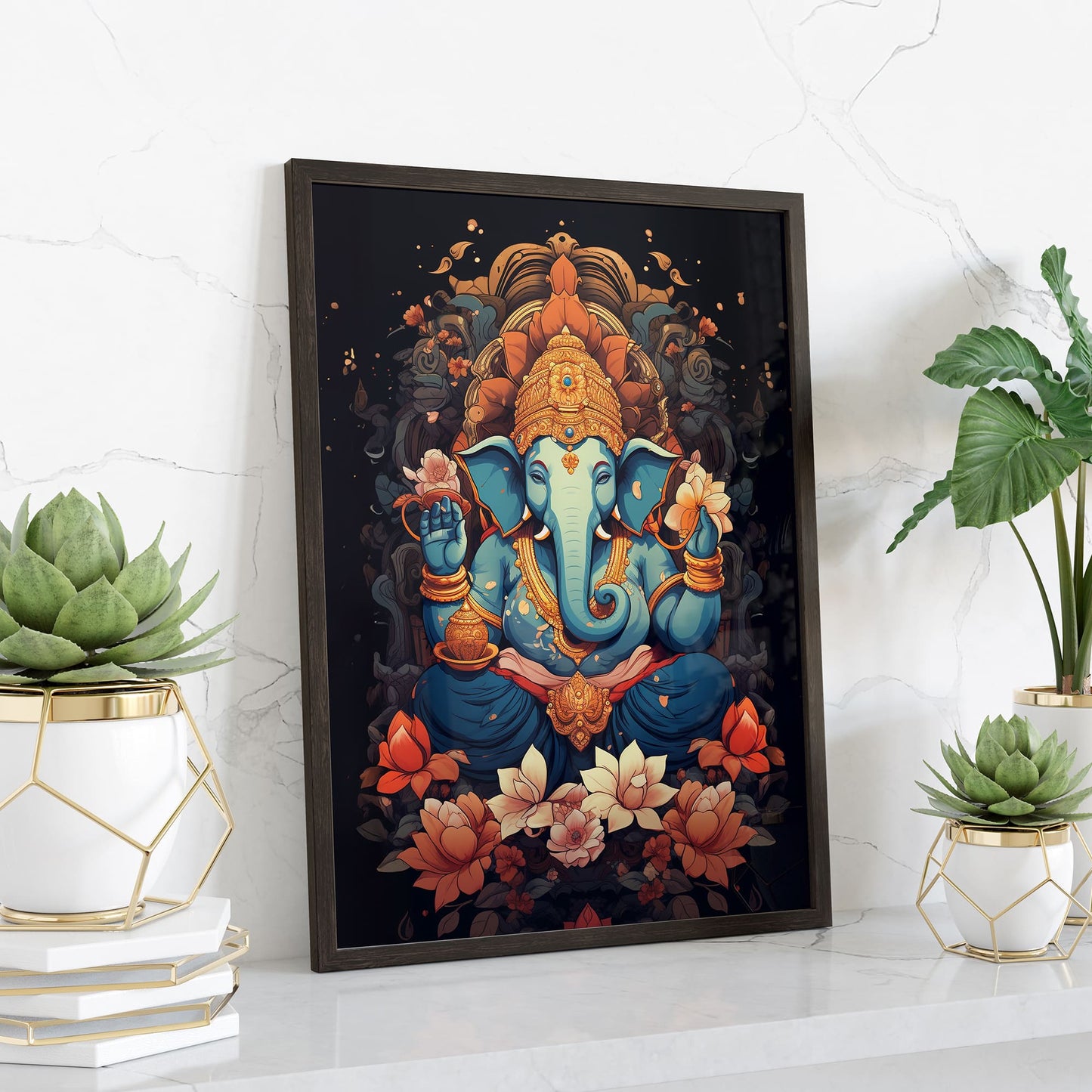 Ganesha Portrait Hindu God Wall Art