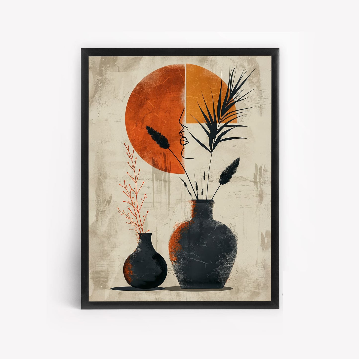 Illustration Digital Style With Pottery Wall Frame