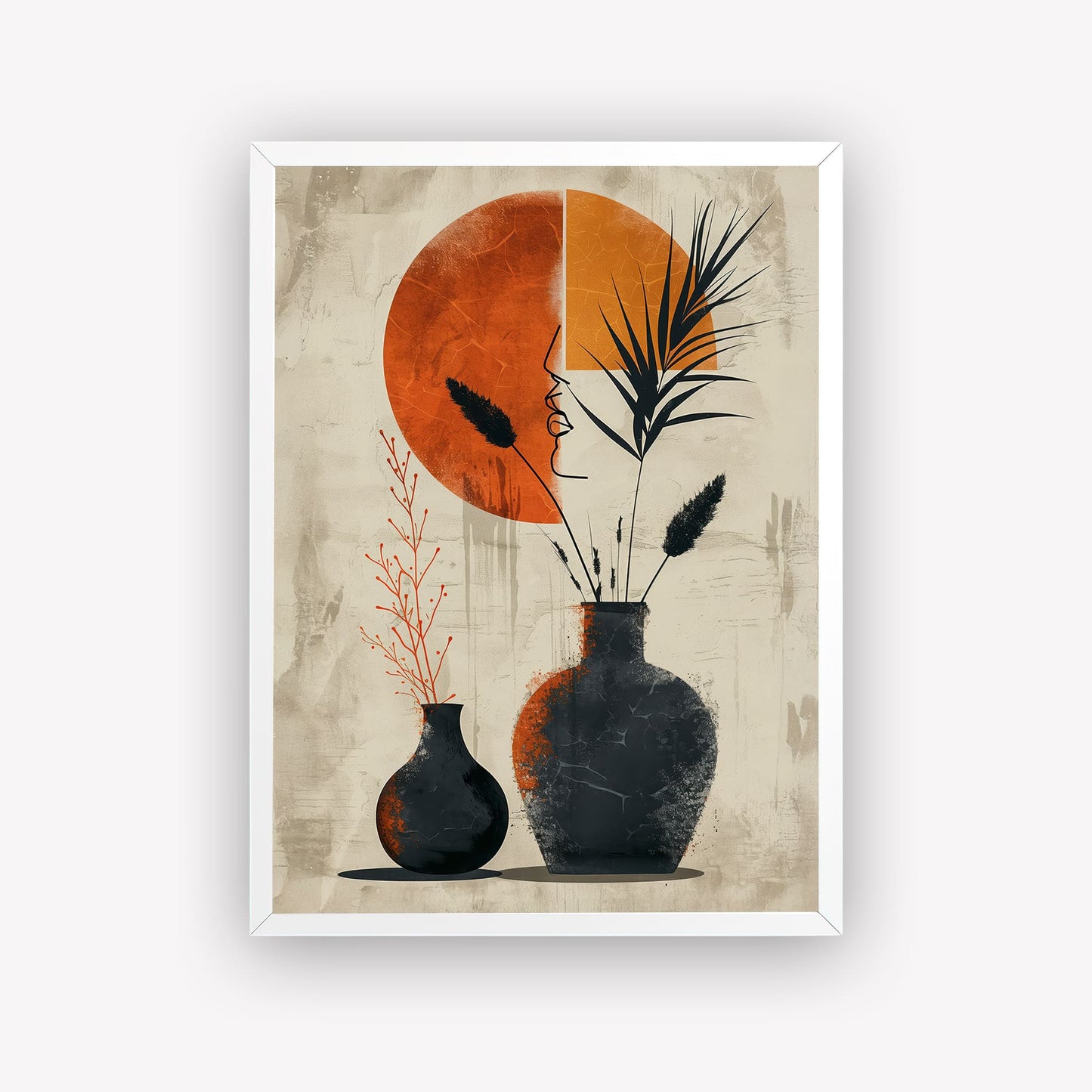 Illustration Digital Style With Pottery Wall Frame