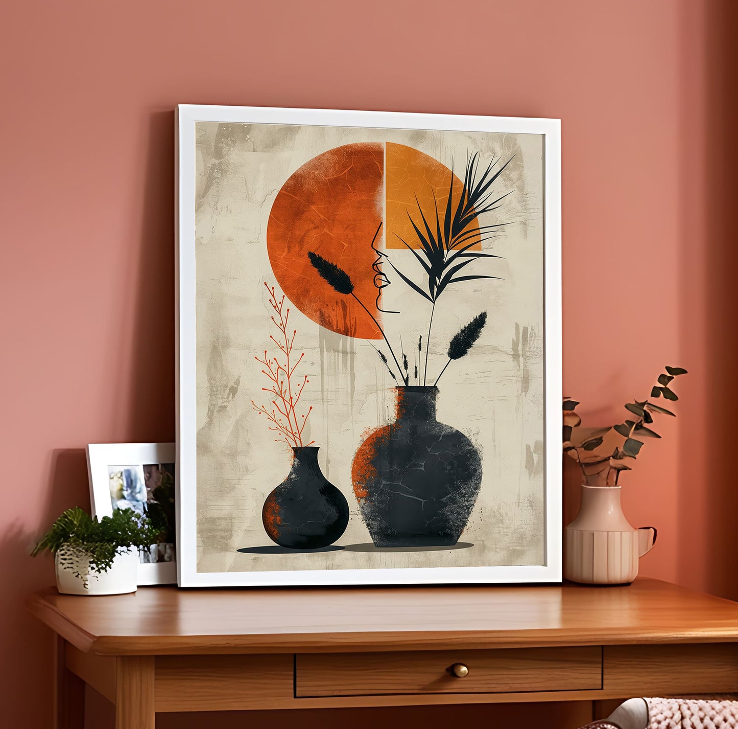 Illustration Digital Style With Pottery Wall Frame
