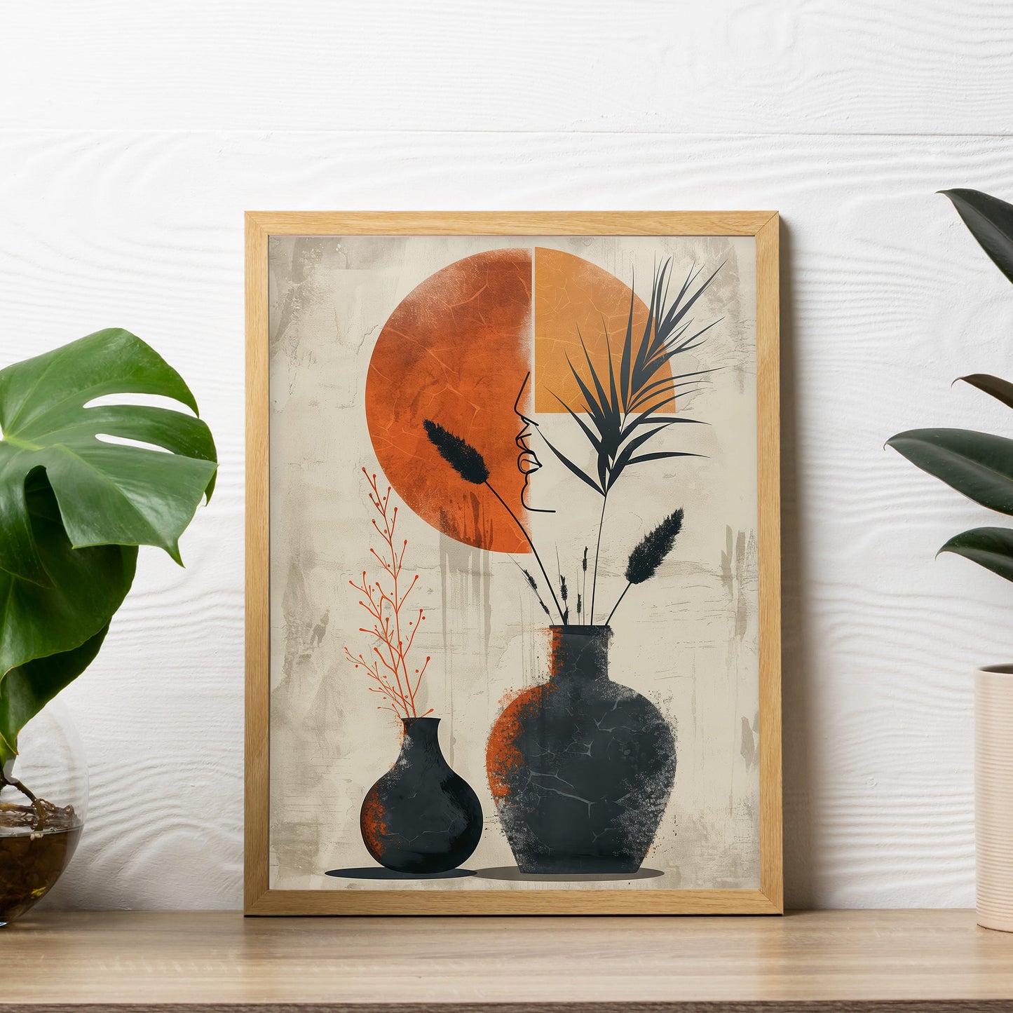 Illustration Digital Style With Pottery Wall Frame