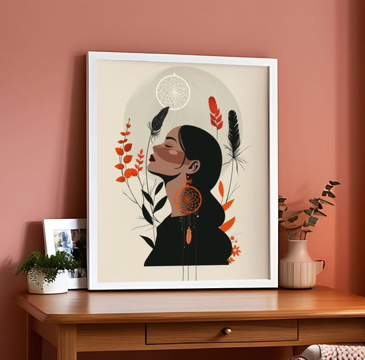 Dreamcatcher Tattoo Woman Wall Art