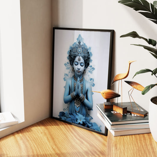 Three Dimensional Representation Krishna Hindu Avatar Wall Art