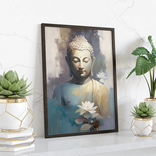 Buddha Statue Oil Painting Wall Art