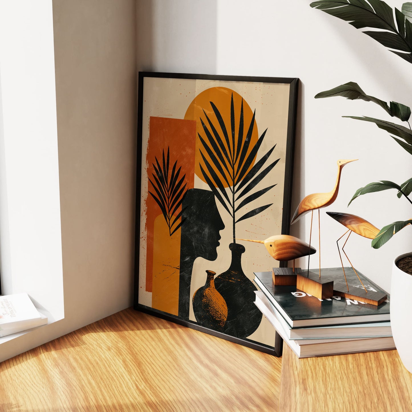 Illustration Digital With Pottery Boho Wall Frame