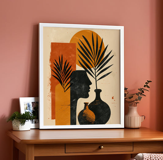 Illustration Digital With Pottery Boho Wall Frame