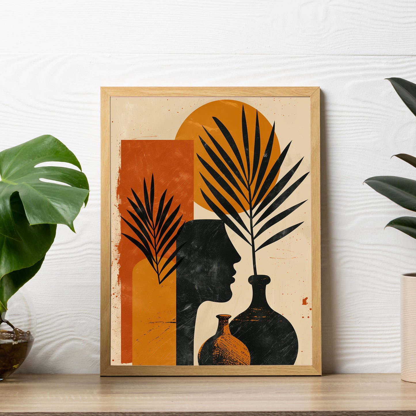 Illustration Digital With Pottery Boho Wall Frame