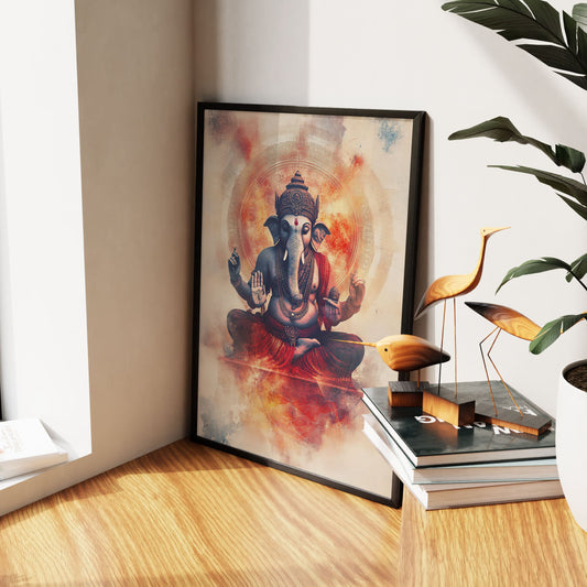 Lord Ganesha Painting Framed For Home and Office Wall Frame