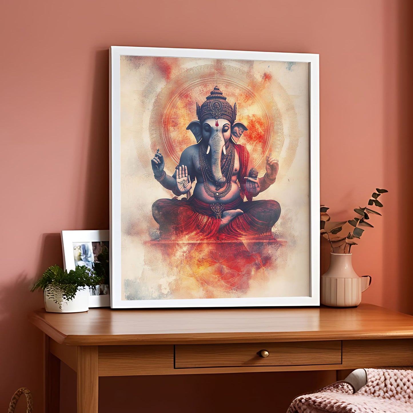 Lord Ganesha Painting Framed For Home and Office Wall Frame